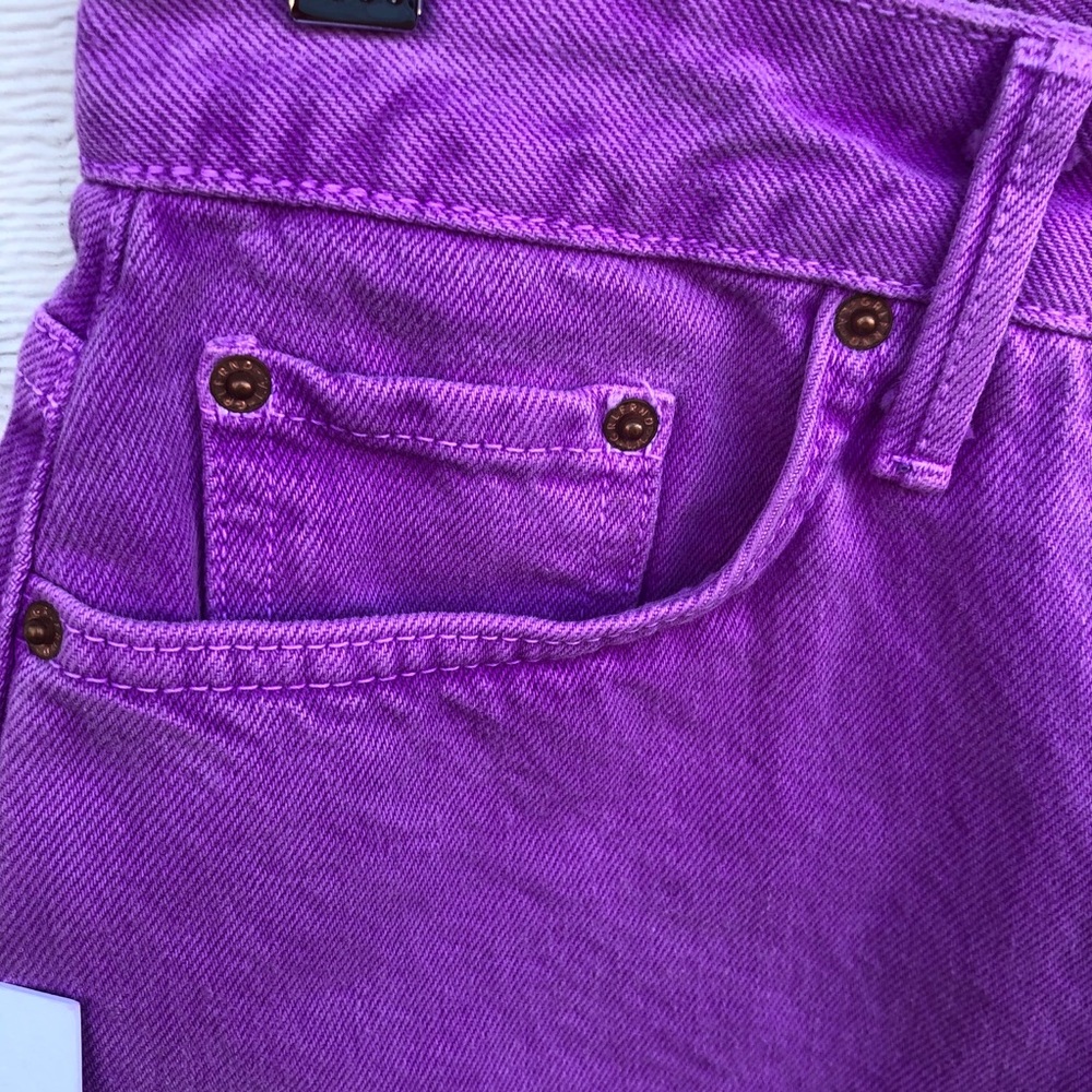 NWT GRLFRND Skirt Denim Milla Electric Purple Mini - Picture 4 of 9